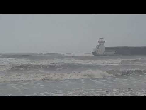 Balbriggan Lighthouse in a Storm 🌊 | Huge Waves and Wild Irish Sea. Ireland Roads views ireland.