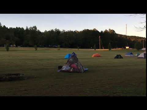 The large group area where all the other bikers stay
