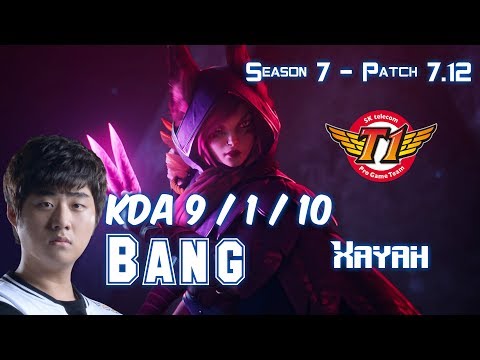 SKT T1 Bang XAYAH vs ASHE ADC - Patch 7.12 KR Ranked