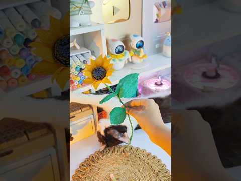I Made Realistic Sunflowers at home🌻✨ |#shorts #diy #howtomake #viral #craft #trending