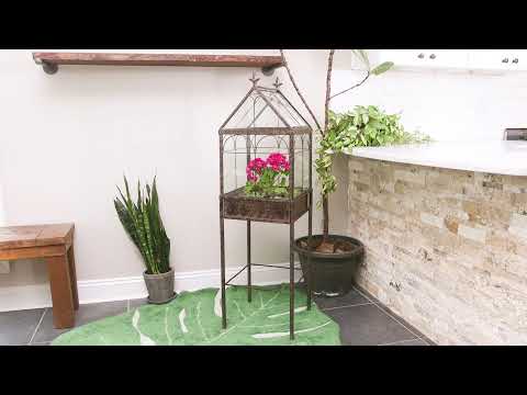H Potter Large Square Freestanding Wardian Case Terrarium HP504