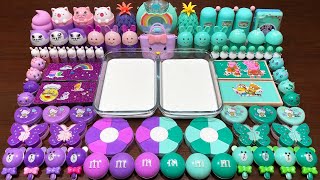 Download the video "PURPLE VS MINT - Mixing RandomThings and MORE Into GLOSSY Slime ! Satisfying Slime Videos #1488"
