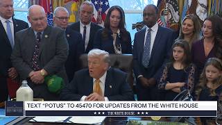 トランプ大統領「学校給食への全乳復活法案」に署名、イラン情勢やグリーンランド購入構想にも言及