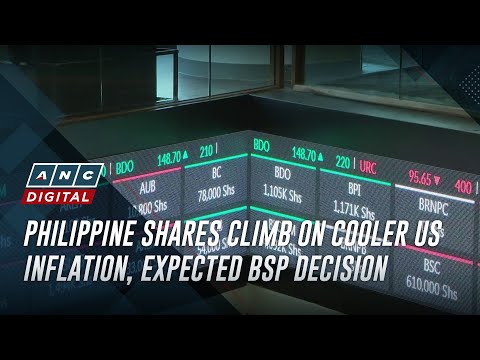 Philippine shares climb on cooler US inflation, expected BSP decision