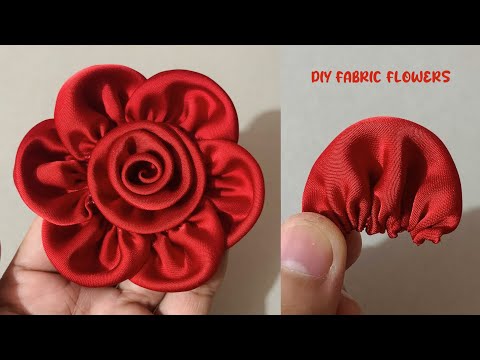 How To Make Fabric Flower | Super Duper Easy Fabric Flower Tutorial | flower making tutorial