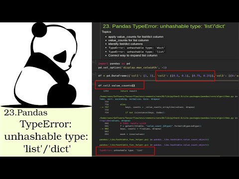 23 Pandas Typeerror Unhashable Type List Dict