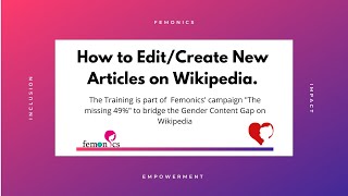 Wikipedia Editing :How to Edit and Create new Articles  - Episode 1- I