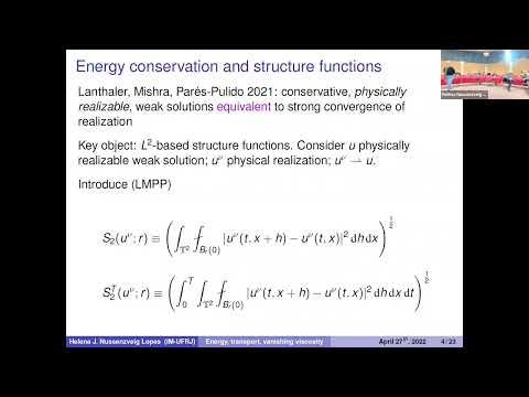 TUR | Prof. Helena Judith Nussenzveig Lopes | Conservation of energy, weak transport  Lecture 2