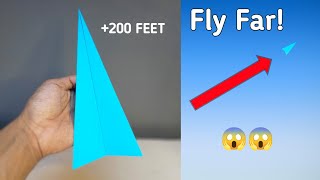Fly Far 200 FEET - How to make a paper airplane that flies far!!