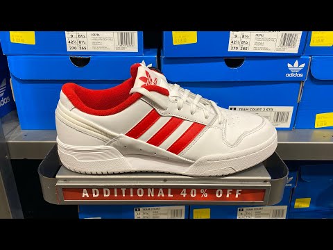 Adidas Team Court 2.0 STR (Cloud White/ Better Scarlet/ Cloud White) - Style Code: IG5781