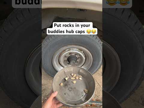 Rocks in hubcap prank😂 #automobile #trucks #prank #cars #automotive #dieseltrucks