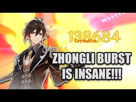 (138K CRIT) Zhongli One Shot Cryo Regisvine!! | Genshin Impact