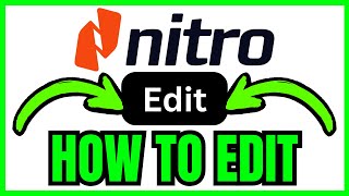 How To EDIT In Nitro PDF (QUICK & EASY) 2026