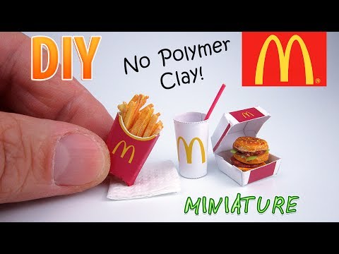 DIY Miniature McDonald's Food Menu | DollHouse | No Polymer Clay! Video