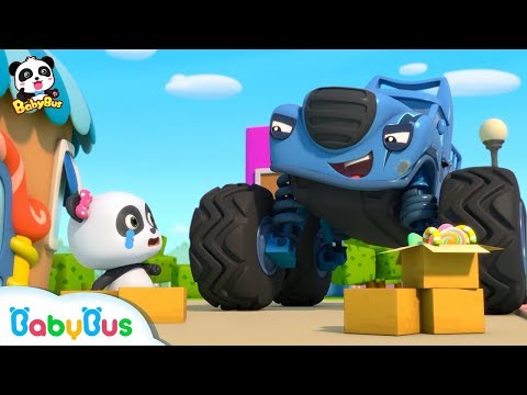 Bad Monster Car Stole Panda Miumiu's Candy | Monster Police Car | Car Songs & Story | BabyBus