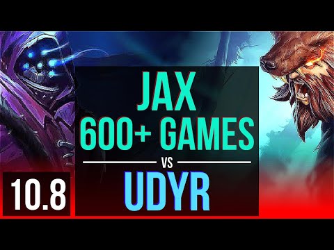 JAX vs UDYR (TOP) | 600+ games, 2 early solo kills, Dominating | NA Diamond | v10.8