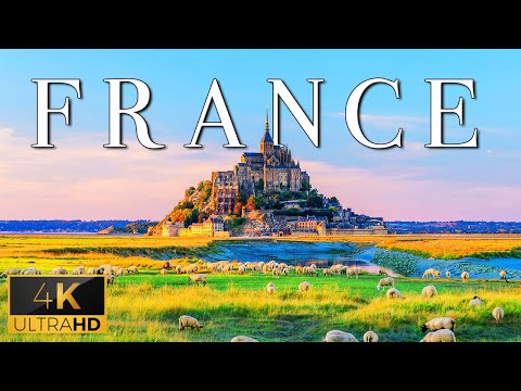 FLYING OVER FRANCE (4K UHD) - Soothing Music With Scenic Relaxation Film - Ultra High Definition