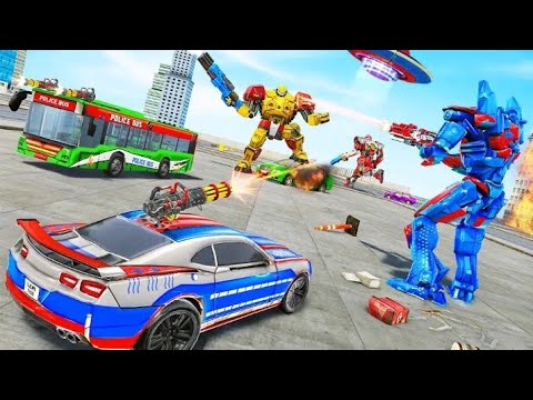 Bus Robot Car Transform War- Spaceship Robot android gameplay