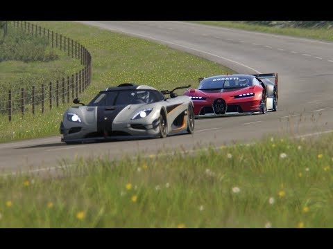 Bugatti Vision GT vs Koenigsegg One at Highlands
