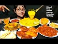 Eating Khichdi Ghee Fries Dum Aloo Pakoda Omelette Chutney Big Bites Messy Eating