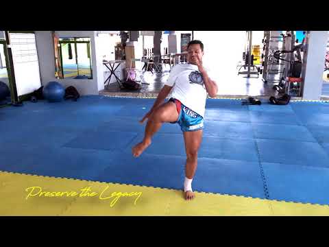 Kru Pot Knees In Slow Motion - Shadow Boxing Study