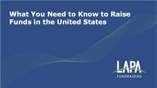 What You Need to Know to Raise Funds in the United States