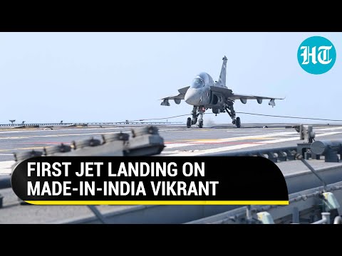 Watch how India's Tejas landed on INS Vikrant for the first time | Desi firepower on display