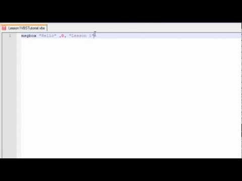 VBScript Tutorial: Lesson 1 Starting Off