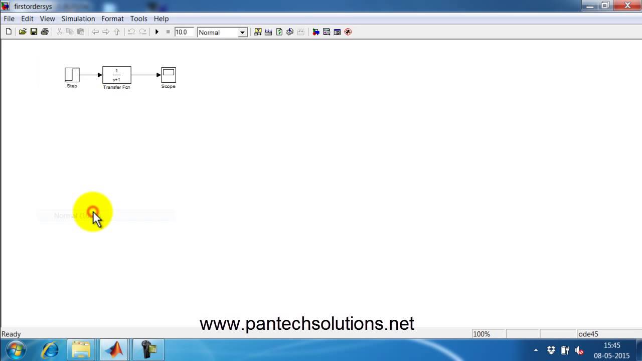 First Order System using Matlab