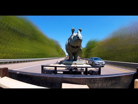 Flying High: Bess, the Beloved SMFA Rhino Sculpture, Gets a Glow-Up