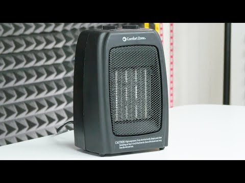 Comfort Zone CZ442E Personal Energy Save Ceramic Heater - 1500W Portable with Adjustable Thermostat, Tip-Over Switch & Overheat Protection, Black video review thumbnail