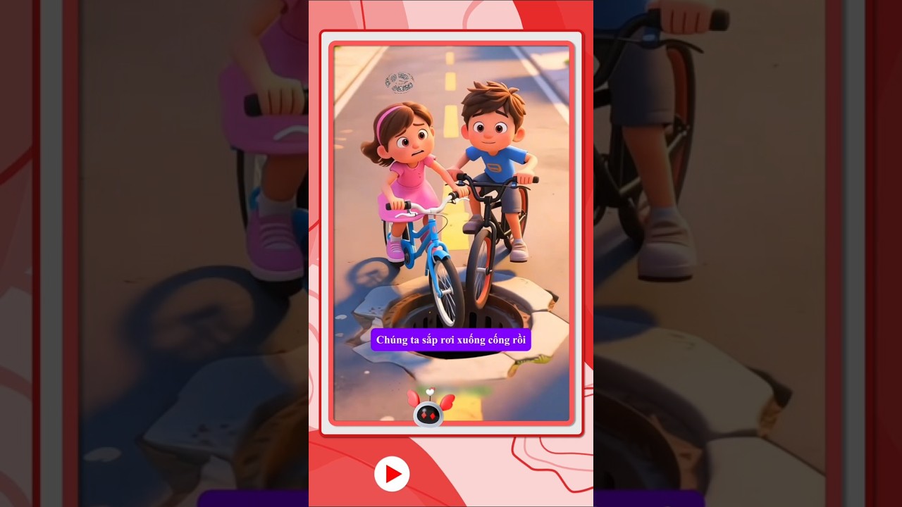 Hai anh em bị rơi xuống cống