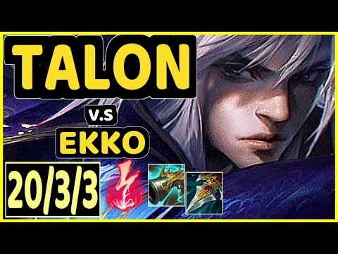 TALON vs EKKO - 20/3/3 KDA MID GAMEPLAY - EUW Ranked MASTER