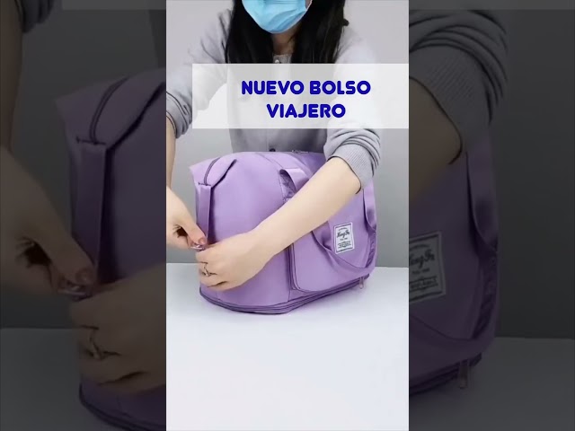 Vídeo relacionado con BOJLY Bolsas de mano para mujer, elegantes, impermeables, de nailon, con asa superior, plegable, para playa, viajes, trabajo, compras, escuela, Gris Profunda, Large