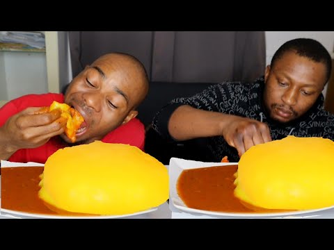 Big bites speed eating challenge | starch fufu and peppersoup | African food