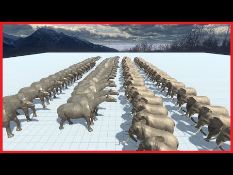40x PARACERATHERIUM VS 50x ELEPHANT - ANIMAL REVOLT BATTLE SIMULATOR