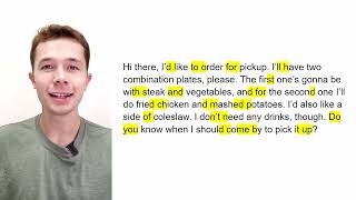 American English Connected Reading | Daily Life English: Food Order (part one)