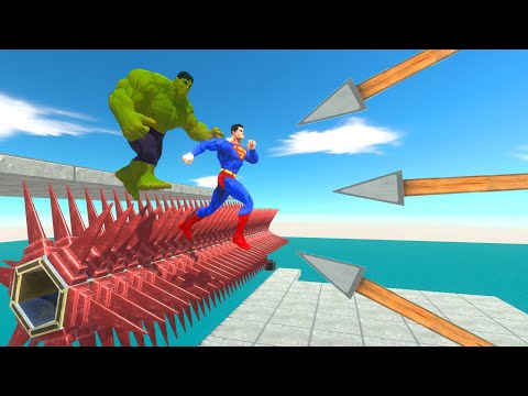 Can Superheroes Run Through 6 Deadly Spike Traps And A Giant Ballista Trap ?