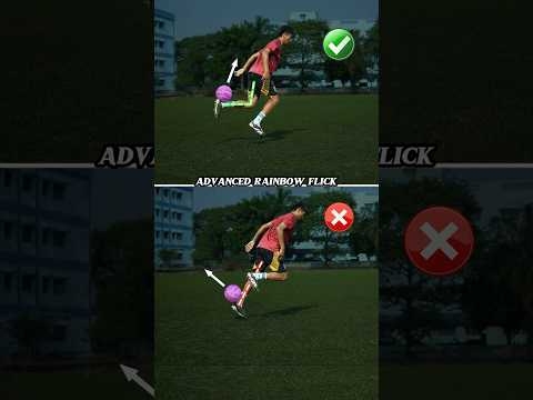 Amazing ADVANCED RAINBOW FLICK Tutorial ⚽️.#football #footballskills #soccer #rainbowflick #shorts