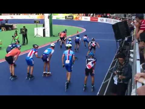 WK Inline-skaten 3000m relay junioren heren finale start