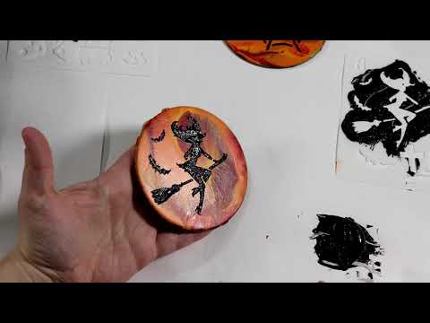 (332) AWESOME Halloween Stenciled Coasters, Dip Technique with Acrylic Pour