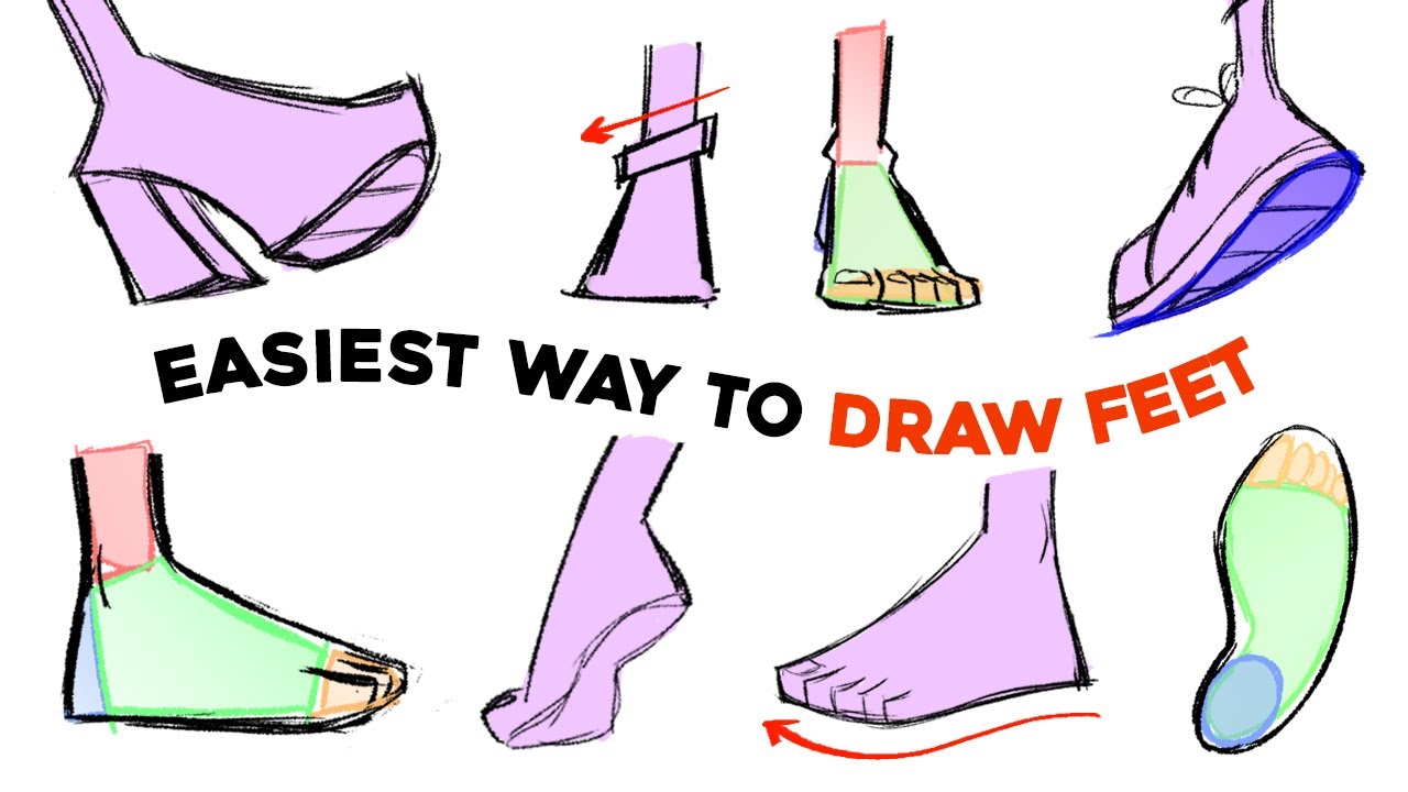 How to Draw Simplified FEET & SHOES - TUTORIAL