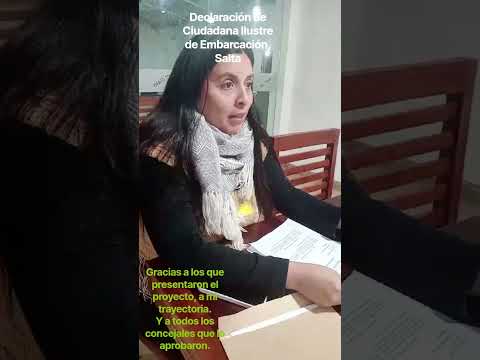 Marine Rivadeo, Ciudadana Ilustre de Embarcación, Salta.gracias a todos