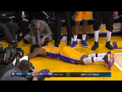 Nick Young Knee Injury | Pacers vs Lakers | January 20, 2017 | 2016-17 NBA Season