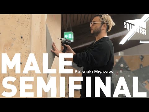 Studio Bloc Masters 2023 - Katsu from B-Pump setting a semi final boulder with Squadra Dadaos