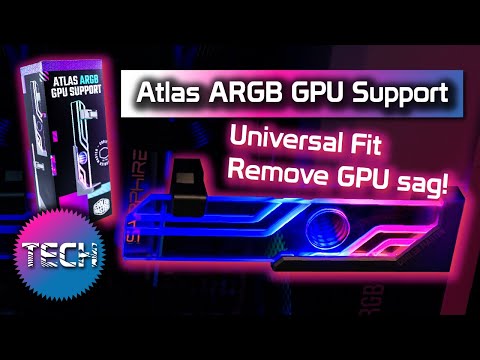 ARGB GPU Support Bracket, Aluminum Alloy Magnetic Base GPU Holder with Sliding Adjustable Height, 5V Addressable RGB Lighting Compatible for Desktop Graphics Card (Black) video review thumbnail