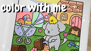 Color with me: Coco Wyo Cozy Cuties | Easter coloring page 🐣 | Relaxing music 