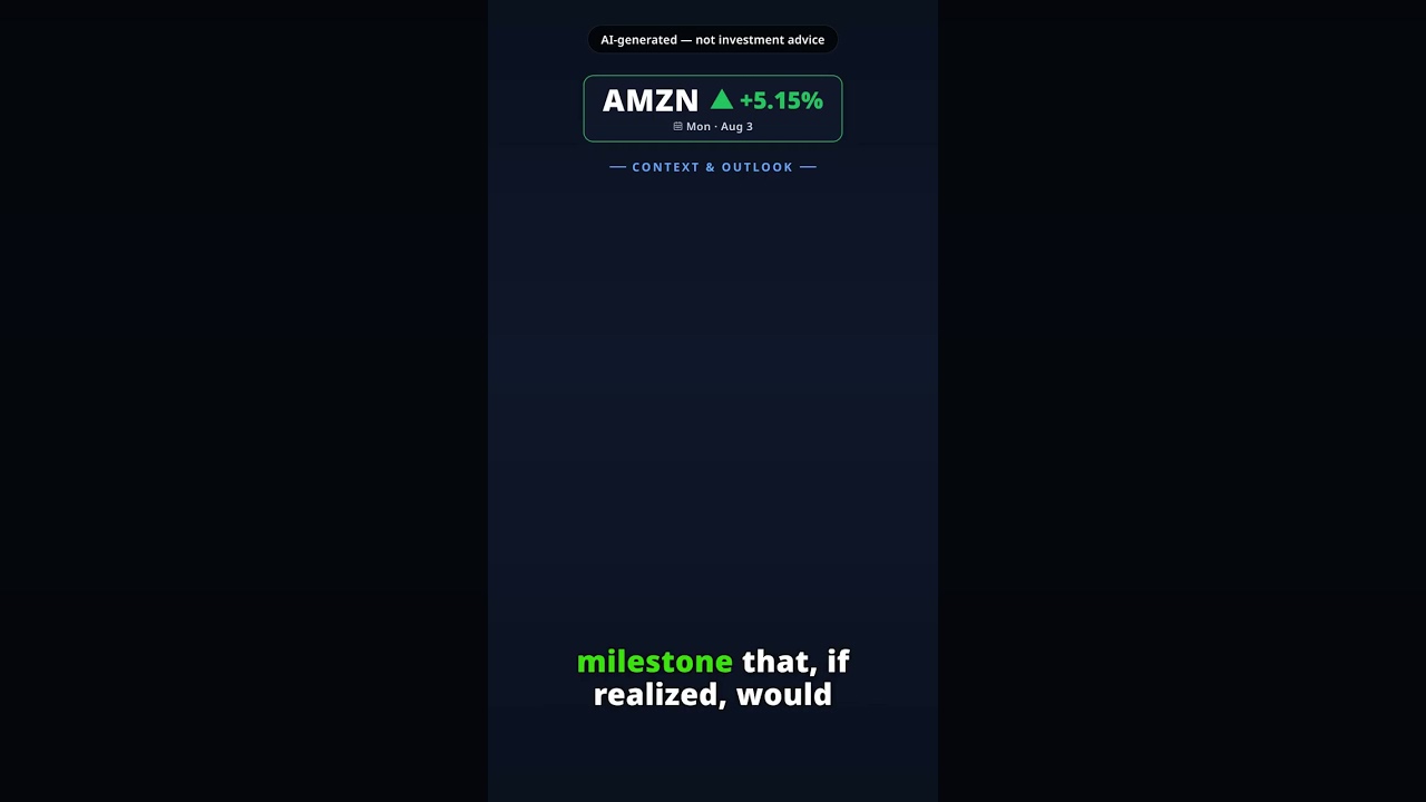 Why Is Amazon Stock Jumping Today? AMZN +5.15% (Aug 3)
