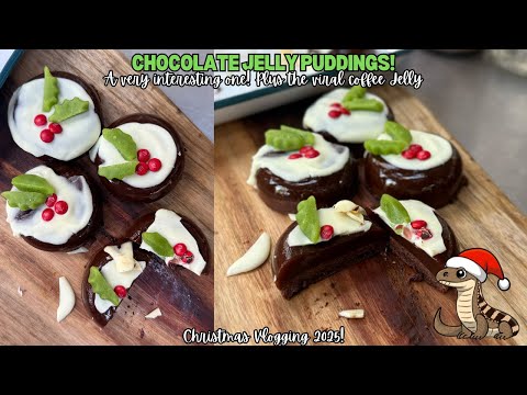 Chocolate Jelly Christmas Pudding! and we also tried the viral coffee jelly! - Vlogmas 2025