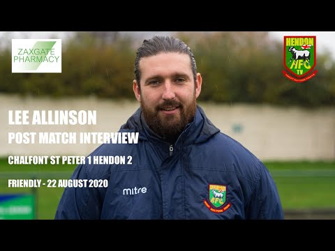 Lee Allinson post match v Chalfont St Peter - 22 August 2020